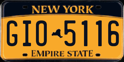 NY license plate GIO5116