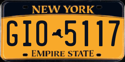 NY license plate GIO5117