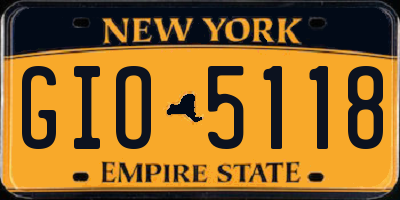 NY license plate GIO5118