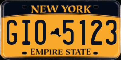 NY license plate GIO5123