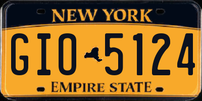 NY license plate GIO5124
