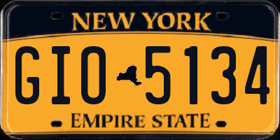 NY license plate GIO5134