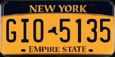 NY license plate GIO5135