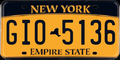 NY license plate GIO5136