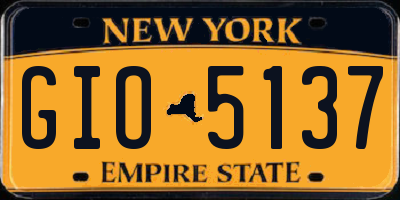 NY license plate GIO5137