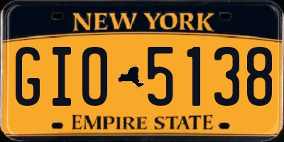 NY license plate GIO5138