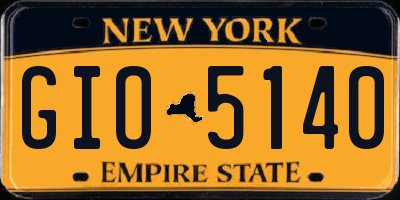 NY license plate GIO5140