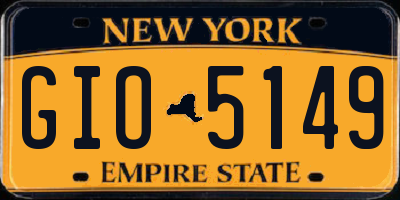 NY license plate GIO5149