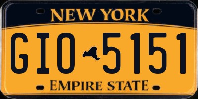 NY license plate GIO5151