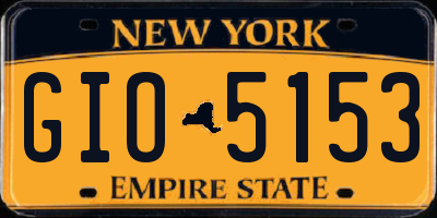 NY license plate GIO5153