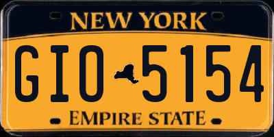 NY license plate GIO5154