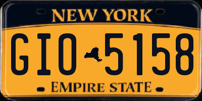 NY license plate GIO5158