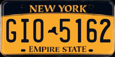 NY license plate GIO5162