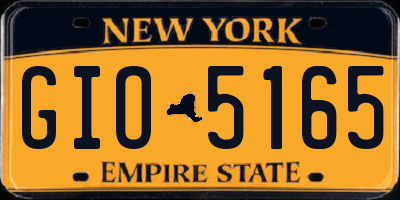 NY license plate GIO5165