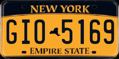 NY license plate GIO5169