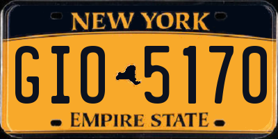 NY license plate GIO5170