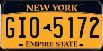NY license plate GIO5172