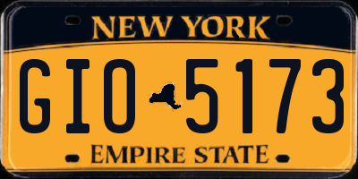 NY license plate GIO5173