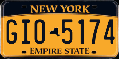 NY license plate GIO5174