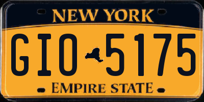 NY license plate GIO5175