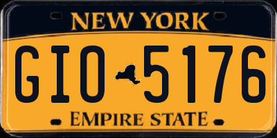 NY license plate GIO5176