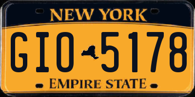 NY license plate GIO5178