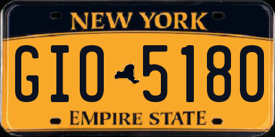 NY license plate GIO5180