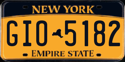 NY license plate GIO5182
