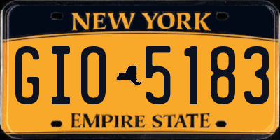 NY license plate GIO5183