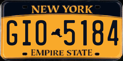 NY license plate GIO5184