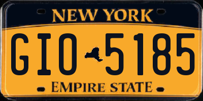 NY license plate GIO5185
