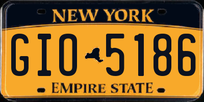 NY license plate GIO5186