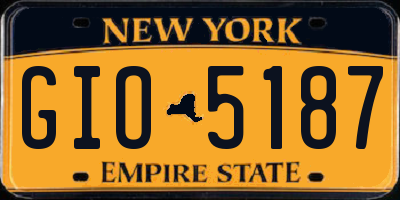 NY license plate GIO5187