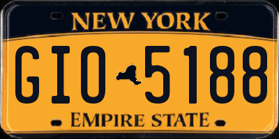 NY license plate GIO5188