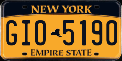 NY license plate GIO5190