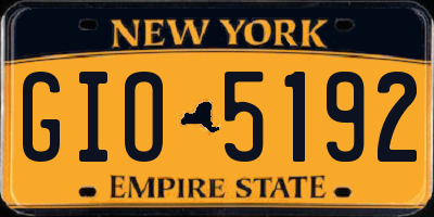 NY license plate GIO5192