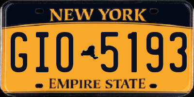 NY license plate GIO5193