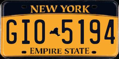 NY license plate GIO5194