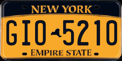 NY license plate GIO5210
