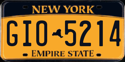 NY license plate GIO5214