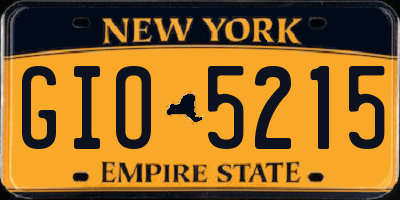 NY license plate GIO5215