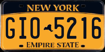 NY license plate GIO5216