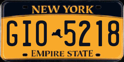 NY license plate GIO5218