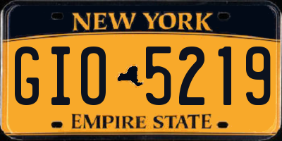 NY license plate GIO5219