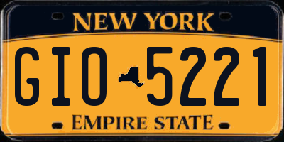 NY license plate GIO5221