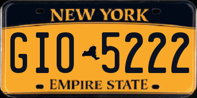NY license plate GIO5222