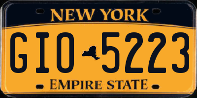 NY license plate GIO5223