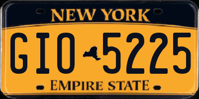 NY license plate GIO5225