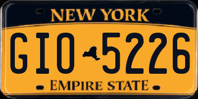 NY license plate GIO5226