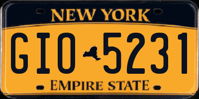 NY license plate GIO5231